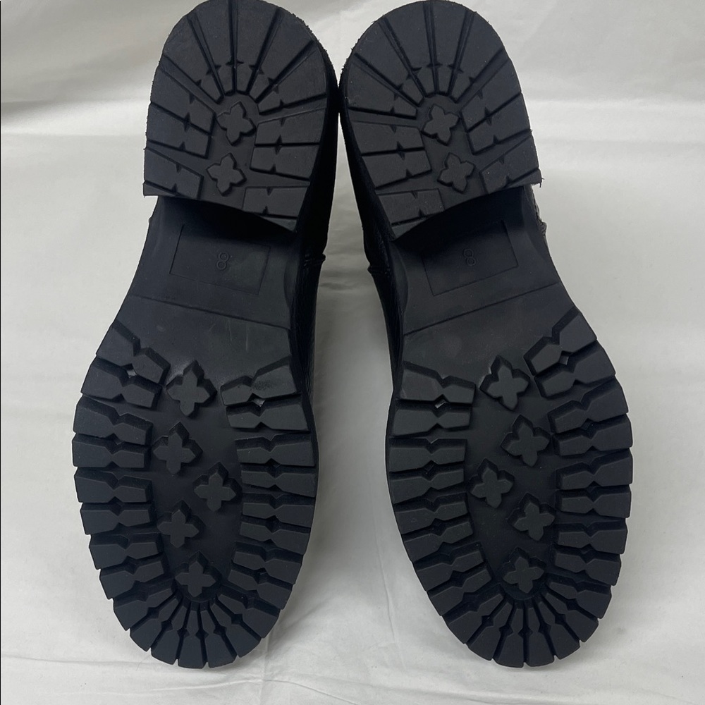 MIA Black Chelsea Lug Heel Ankle Boots - Picture 6 of 14